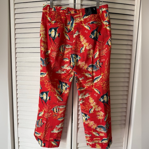 R13 Straight Leg Trouser - Red Fish - Picture 6 of 13